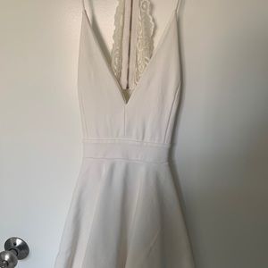 White skater dress with lace back